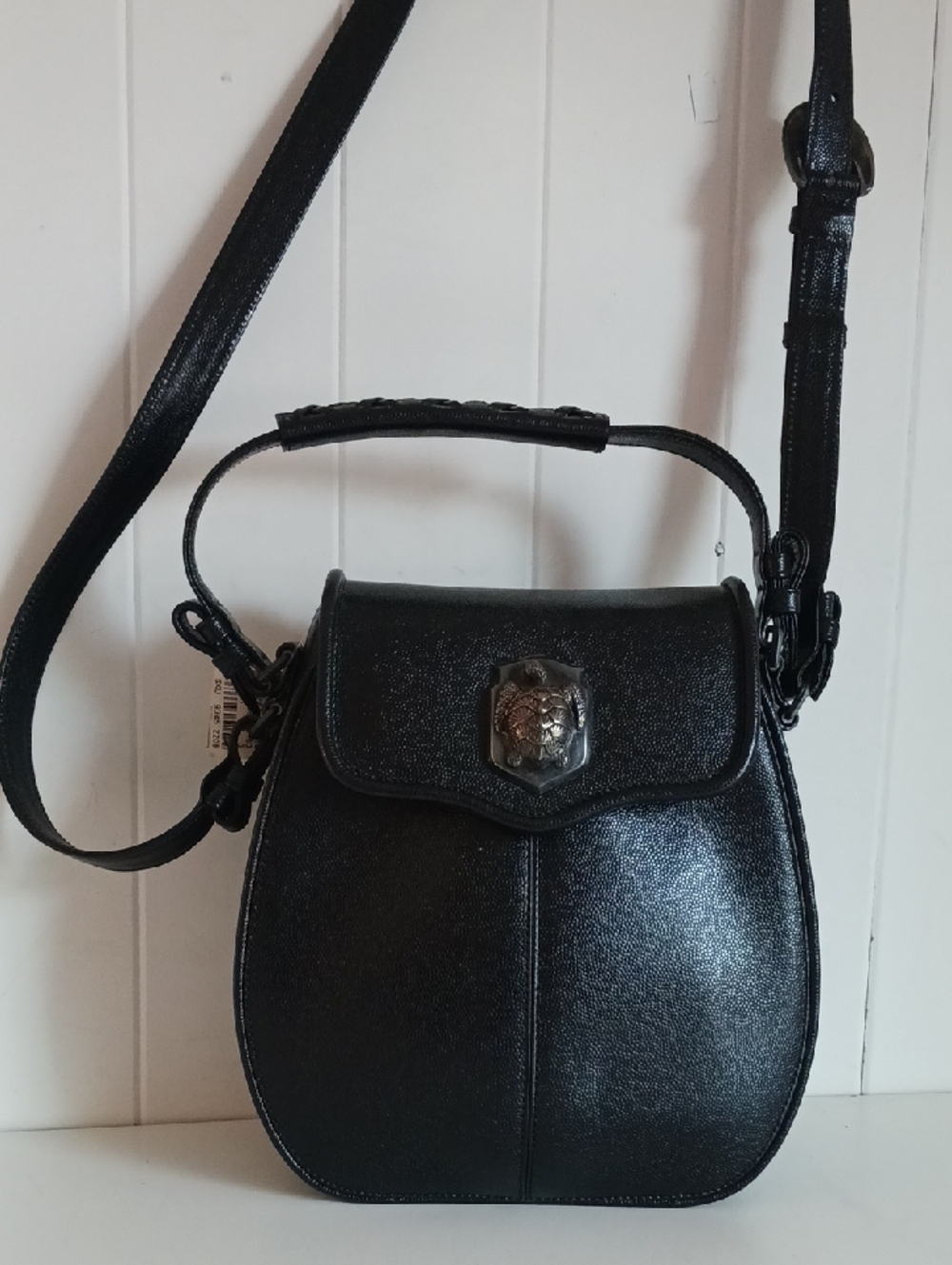 KIESSELSTEIN- CORD NWT BLK TURTLE  VTG DOUBLE STRAP BAG.